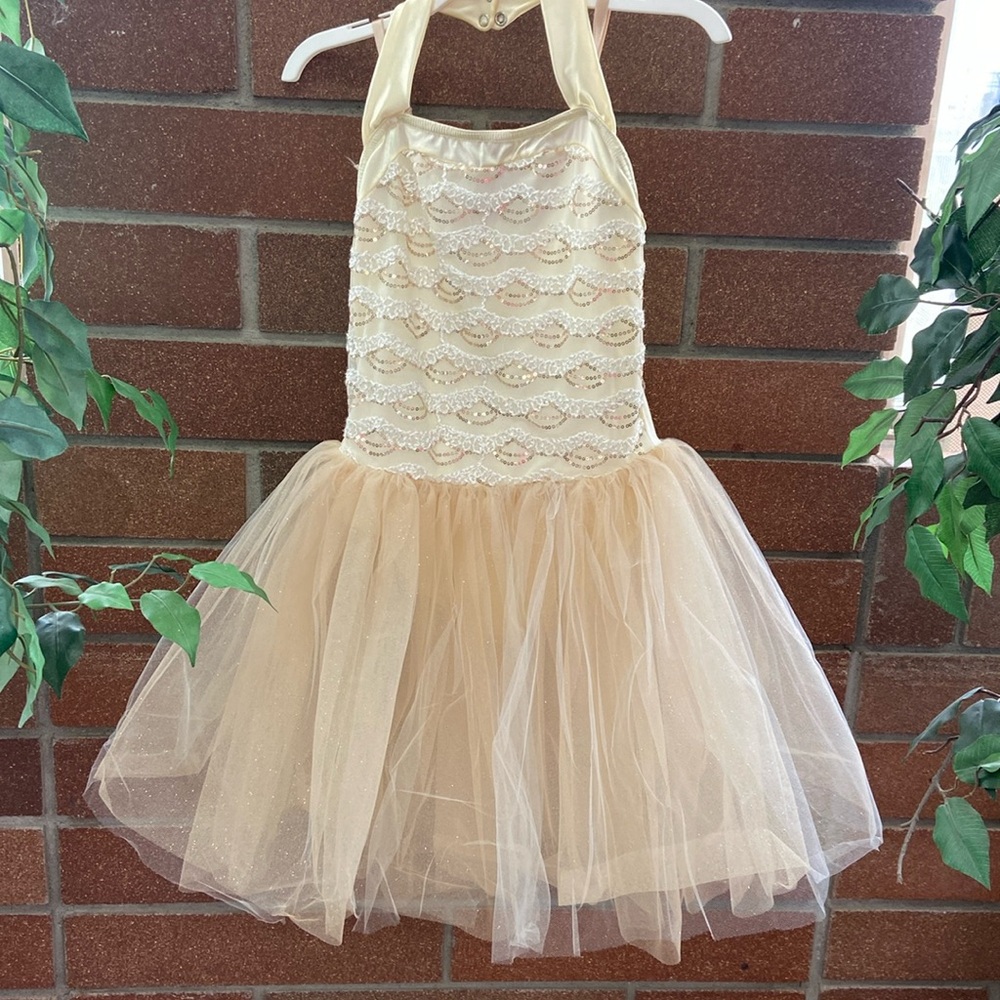 Creme sparkly ballet dress